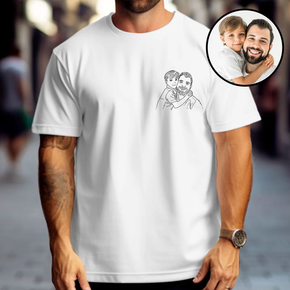 Fathers Day Gifts, Custom Photo Shirt For Dad, Father's Day Shirt, Personalized Dad Portrait Shirt, Dad Birthday Gifts, Gift for Husband - MyPhotoSocksAu