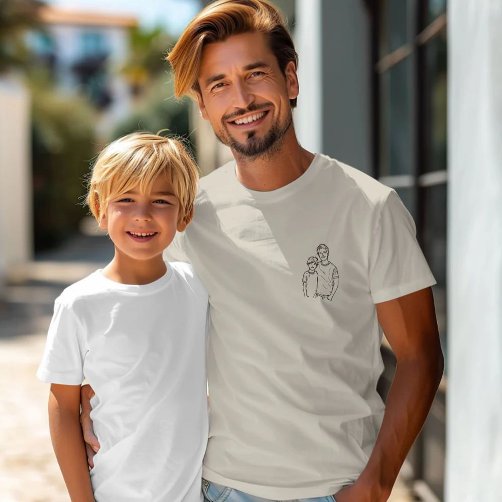 Fathers Day Gifts, Custom Photo Shirt For Dad, Father's Day Shirt, Personalized Dad Portrait Shirt, Dad Birthday Gifts, Gift for Husband - MyPhotoSocksAu