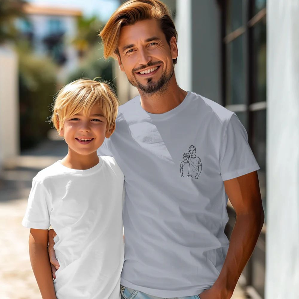 Fathers Day Gifts, Custom Photo Shirt For Dad, Father's Day Shirt, Personalized Dad Portrait Shirt, Dad Birthday Gifts, Gift for Husband - MyPhotoSocksAu