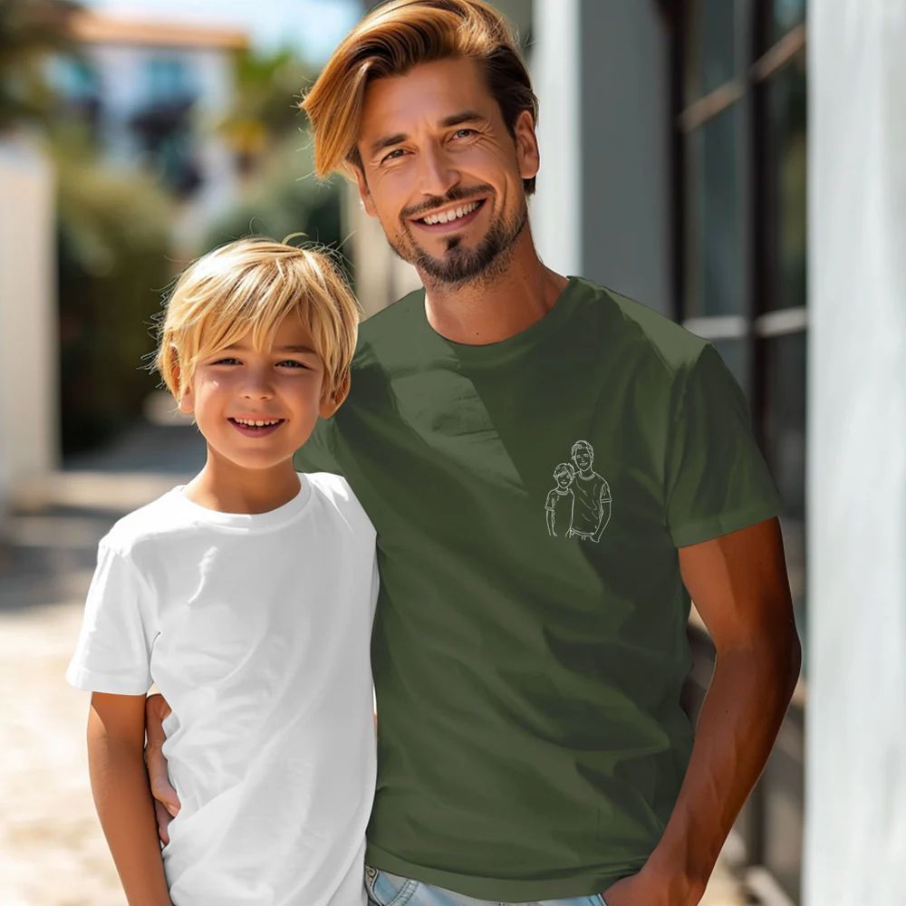 Fathers Day Gifts, Custom Photo Shirt For Dad, Father's Day Shirt, Personalized Dad Portrait Shirt, Dad Birthday Gifts, Gift for Husband - MyPhotoSocksAu