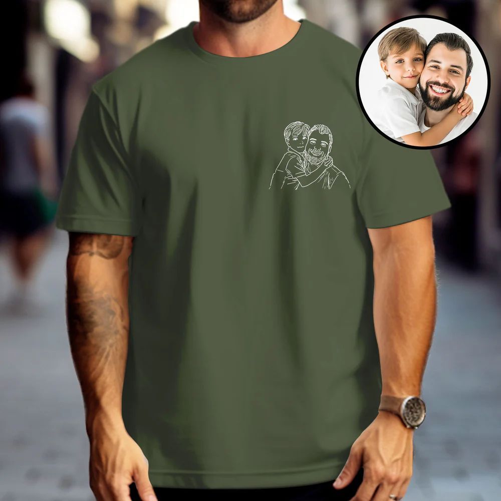 Fathers Day Gifts, Custom Photo Shirt For Dad, Father's Day Shirt, Personalized Dad Portrait Shirt, Dad Birthday Gifts, Gift for Husband - MyPhotoSocksAu