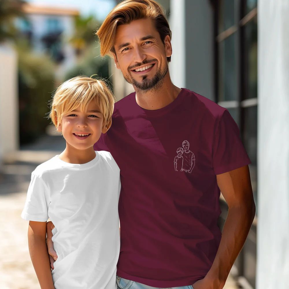 Fathers Day Gifts, Custom Photo Shirt For Dad, Father's Day Shirt, Personalized Dad Portrait Shirt, Dad Birthday Gifts, Gift for Husband - MyPhotoSocksAu