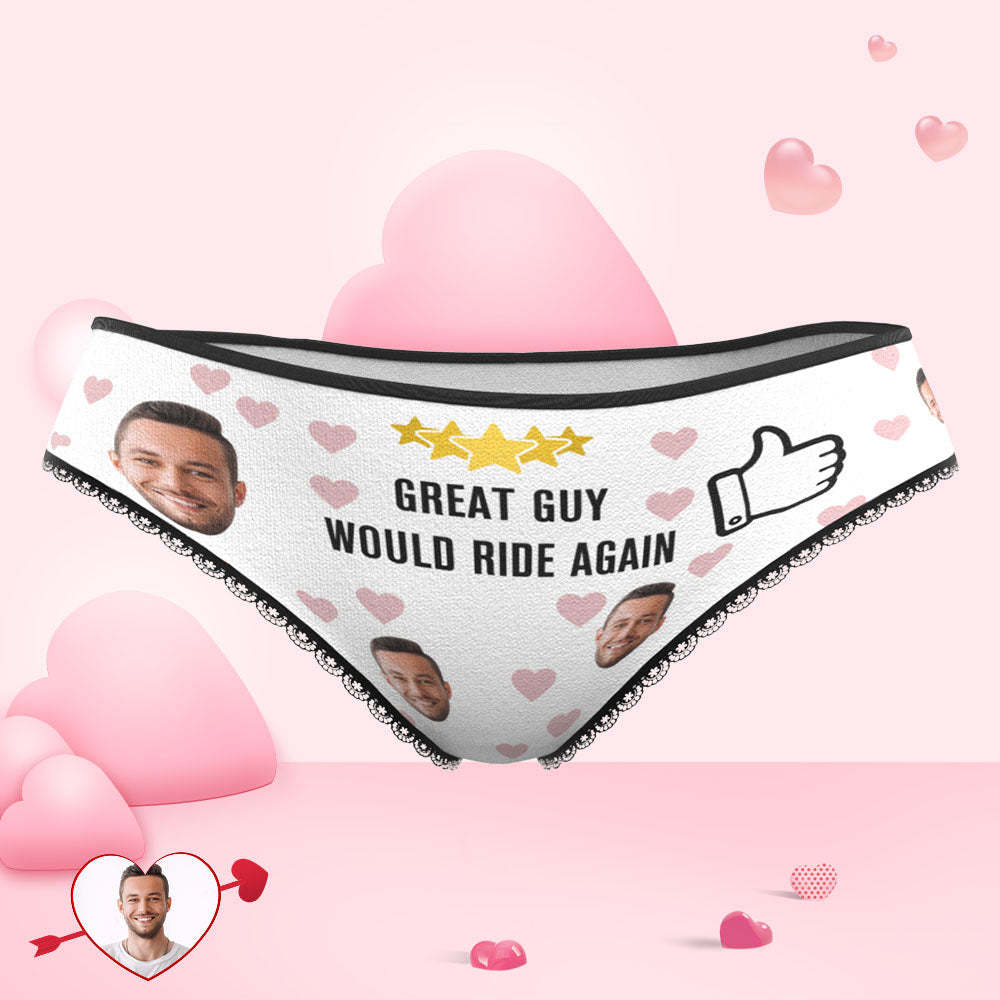 Custom Face Heart Panties Would Ride Again Personalized Valentine's Day Gifts - My Photo Socks AU