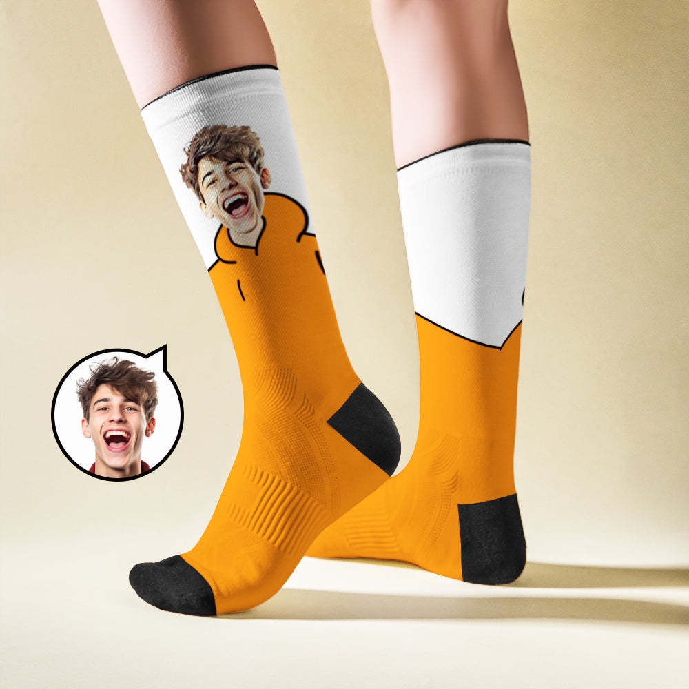 Custom Breathable Face Socks with Cartoon Flair - My Photo Socks AU