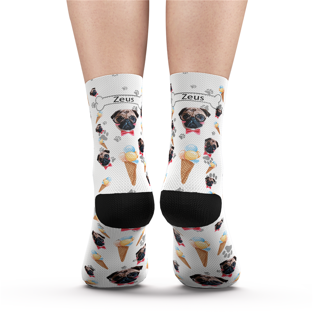 Custom Dog Socks With Your Text - MyPhotoSocks