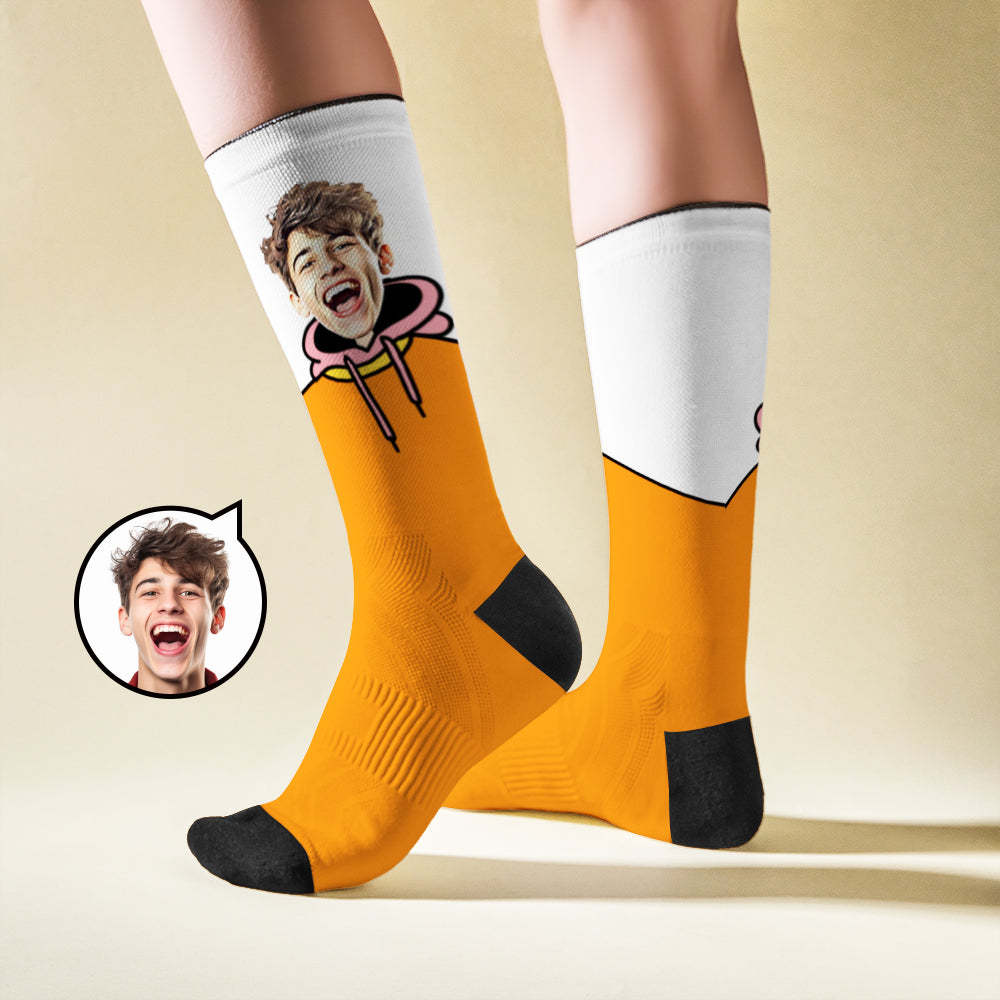 Custom Breathable Face Socks in Cartoon Art Designs - My Photo Socks AU