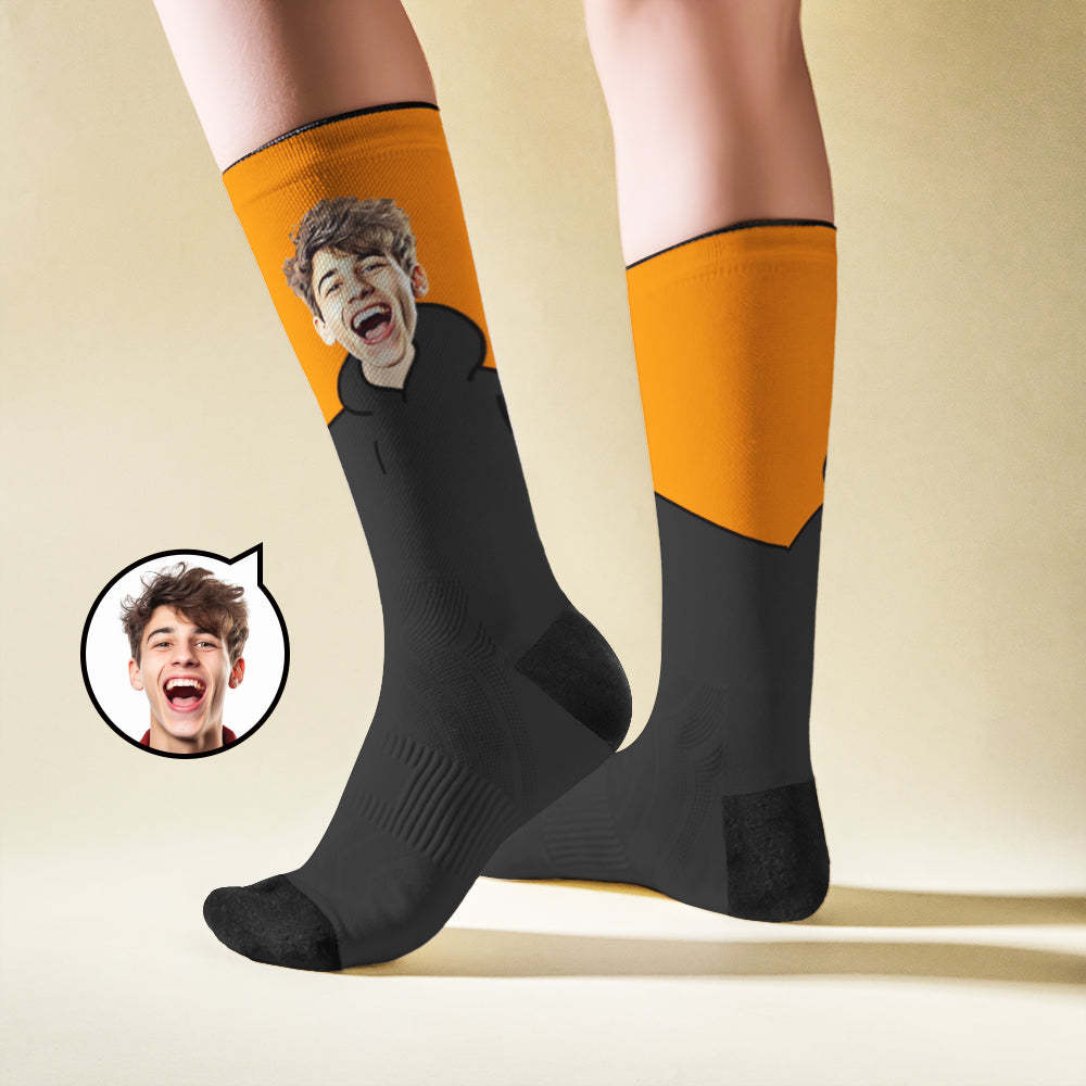 Custom Breathable Face Socks with Cartoon Flair - My Photo Socks AU