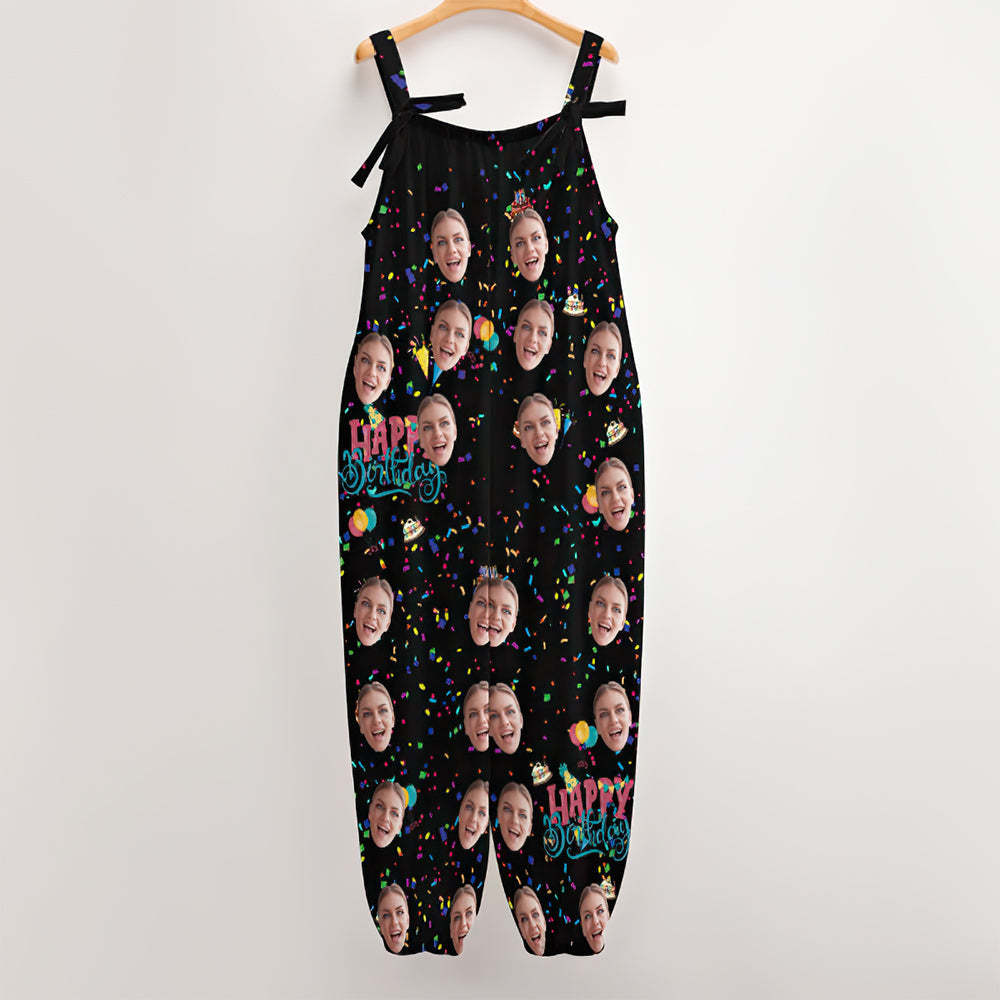 Custom Face Jumpsuit With Suspender Birthday Rompers - My Photo Socks AU