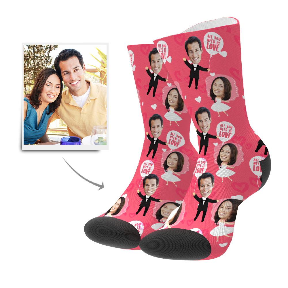 Custom Wedding Anniversary Socks With Your Text - MyPhotoSocks