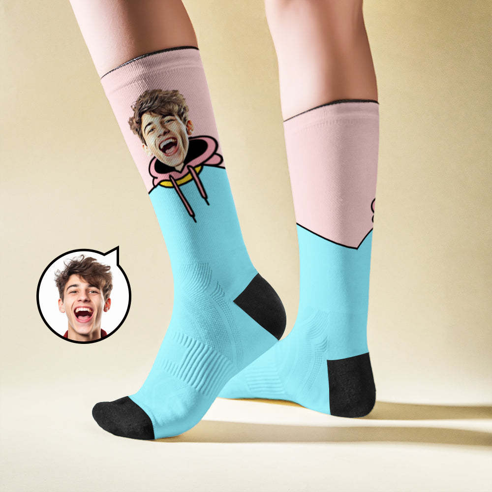 Custom Breathable Face Socks in Cartoon Art Designs - My Photo Socks AU