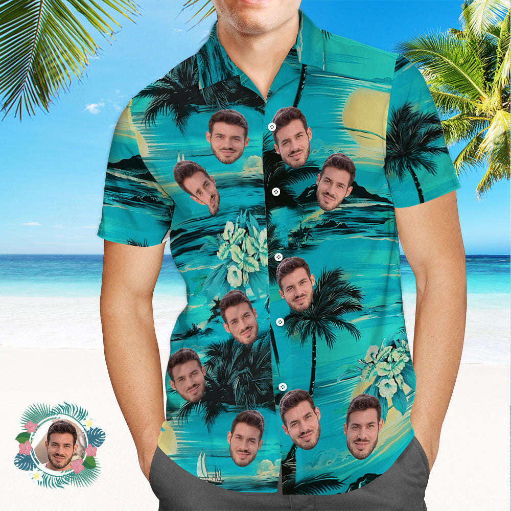 Custom Face Hawaiian Shirt All Over Print Personalised Beach Shirt