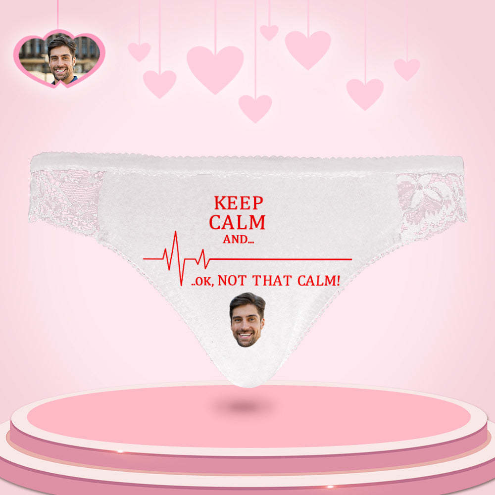 Custom Women Lace Panty Keep Calm Face Sexy Panties Sweet Gift - MyFaceUnderwearAU