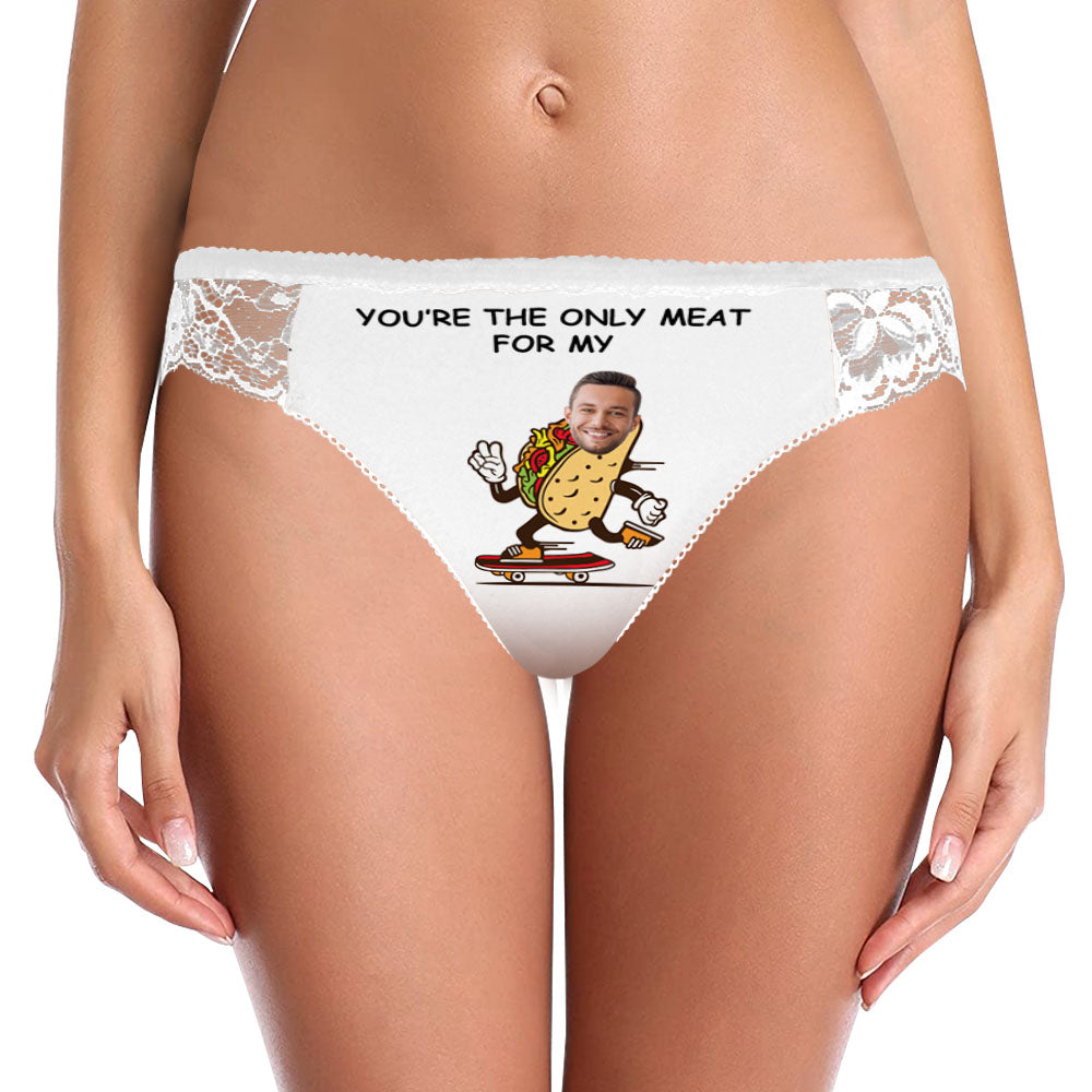 Custom Women Lace Panty Face Sexy Panties - You're The Only Meat For Me - MyFaceUnderwearAU