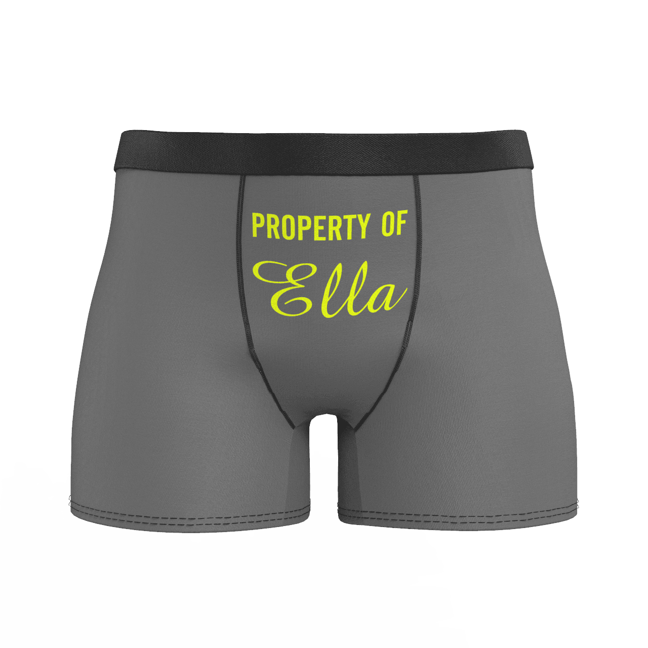 Grey Men's Personalised Name Colorful Boxer Shorts