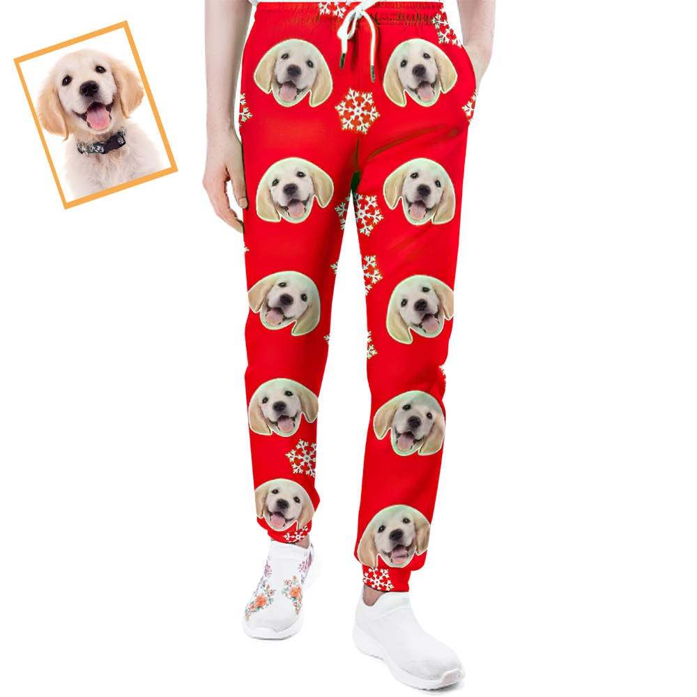 Custom Dog Face Christmas Sweatpants Unisex Joggers - MyFaceUnderwearAU