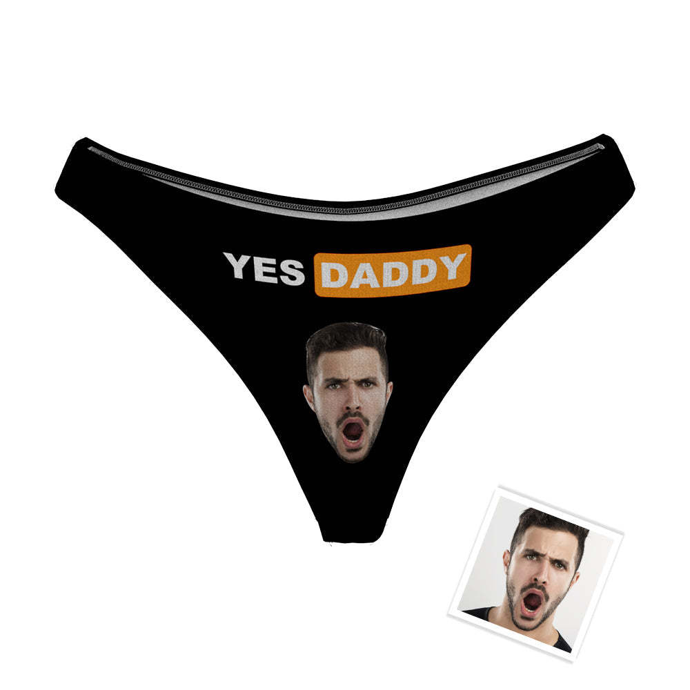 Yes Daddy Women's Custom Face Thong Sexy Naughty Panty Gift for Her - MyFaceUnderwearAU
