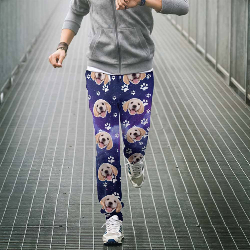 Custom Dog Face Sweatpants Unisex Joggers Universe Style - MyFaceUnderwearAU