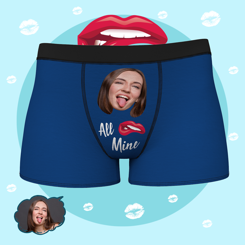 Custom Men Boxer All Mine Briefs with Girlfriend Face
