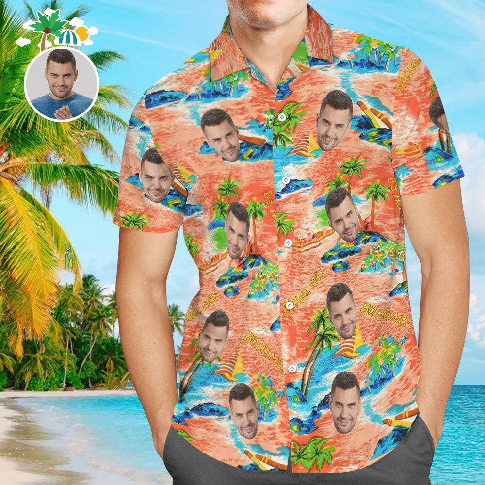 Custom Face Hawaiian Shirt King Kameha Personalised Button Up Shirt with Your Photo