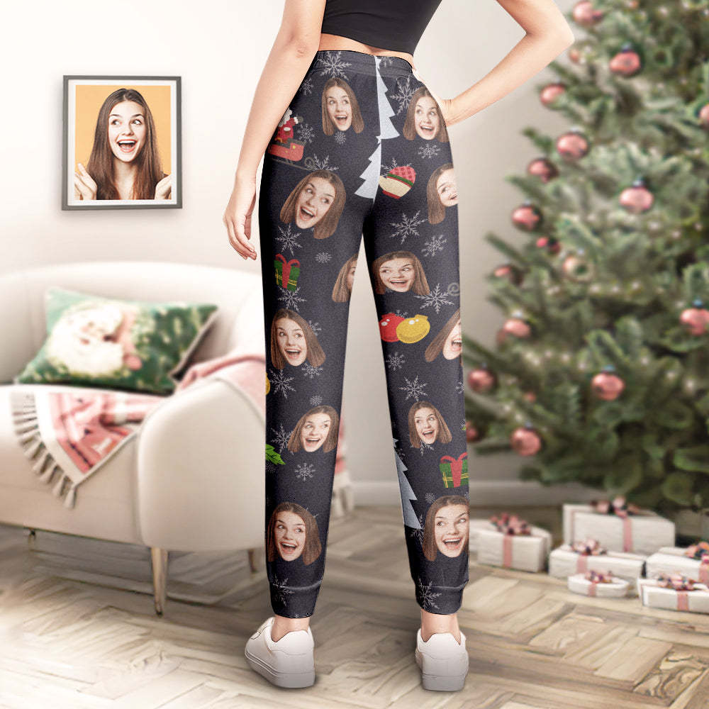 Custom Face Christmas Sweatpants Trousers Personalised Unisex Joggers Funny Christmas Gift - MyFaceUnderwearAU