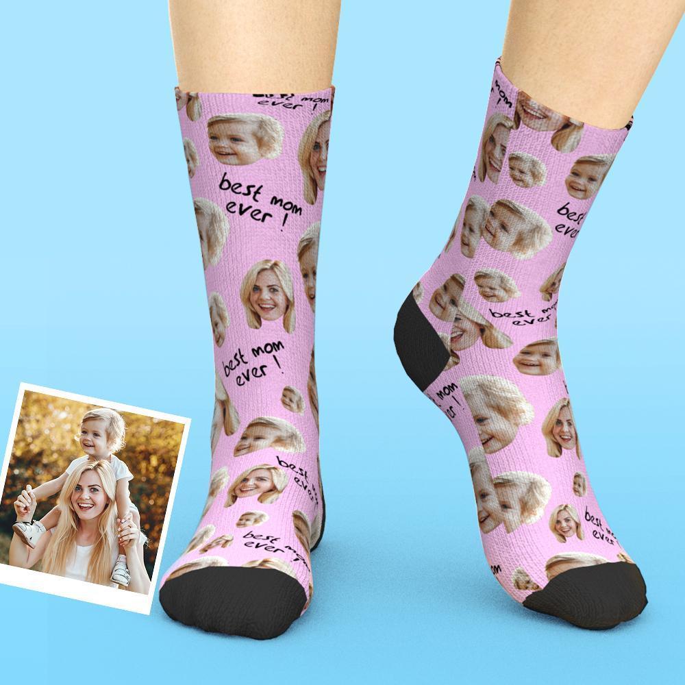 Custom Mom Gift Face Socks - Best Mom Ever