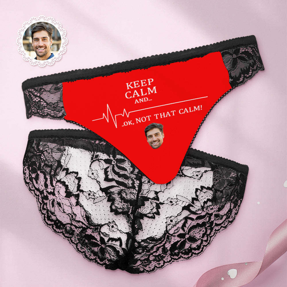 Custom Women Lace Panty Keep Calm Face Sexy Panties Sweet Gift - MyFaceUnderwearAU