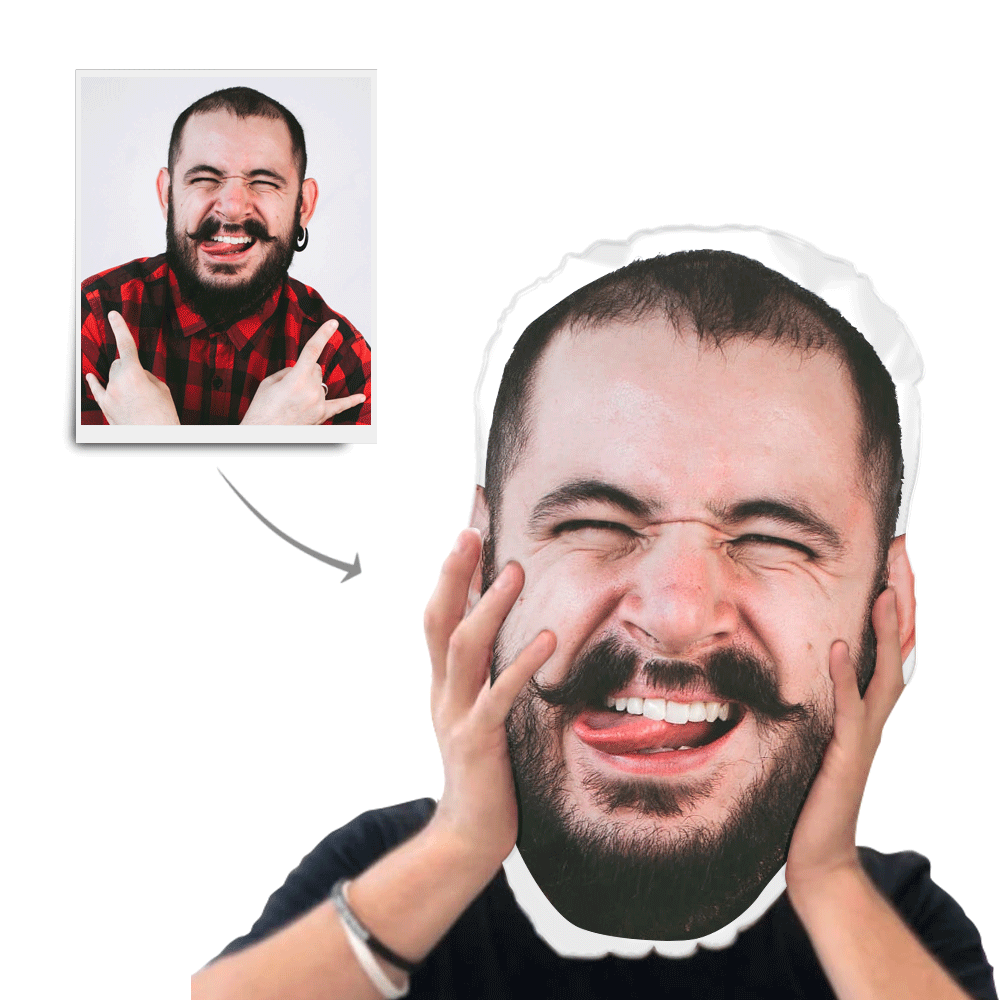 Custom Big Head Photo Pillow 3D Face Portrait Throw Pillow