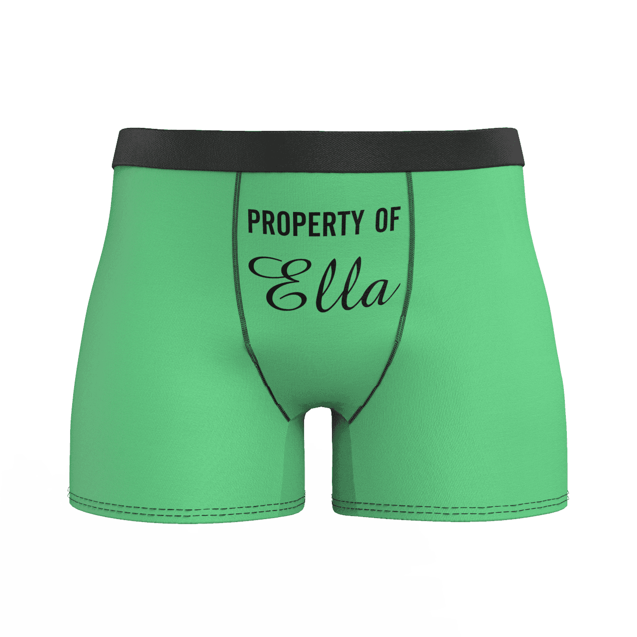 Light Green Men's Personalised Name Colorful Boxer Shorts