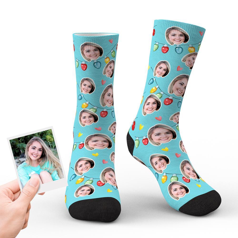 Custom Christmas Socks Personalised Women Face Socks Unique Gifts