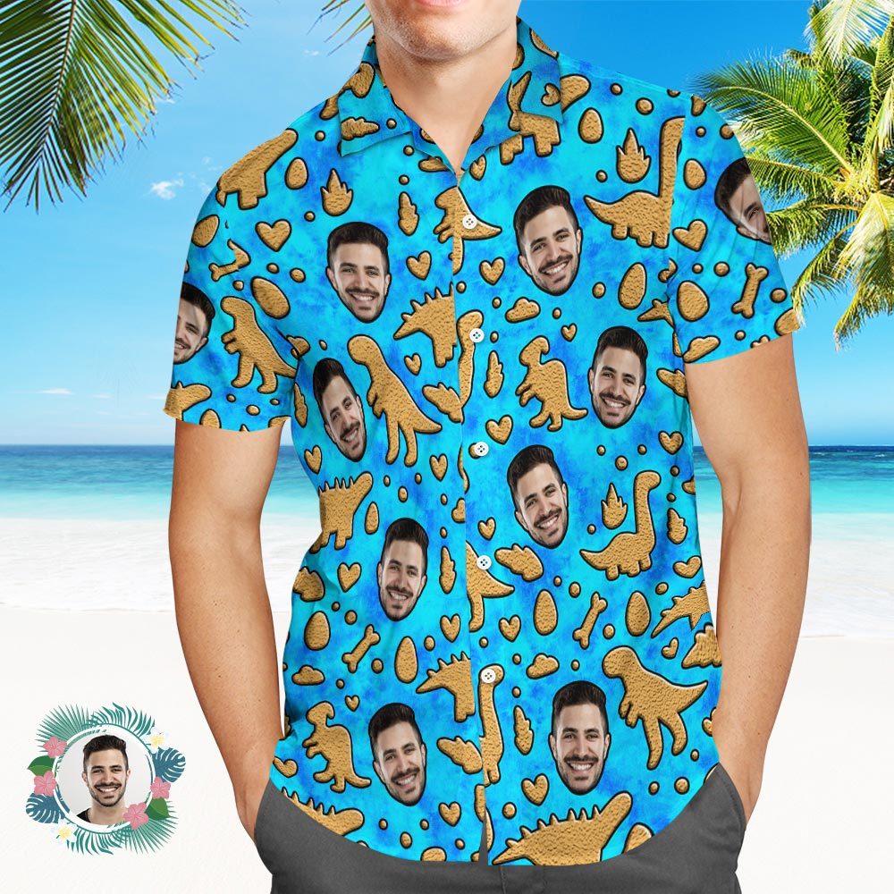 Custom Men's Shirt Face All Over Print Hawaiian Shirt Funny Gifts - MyFaceUnderwearAU