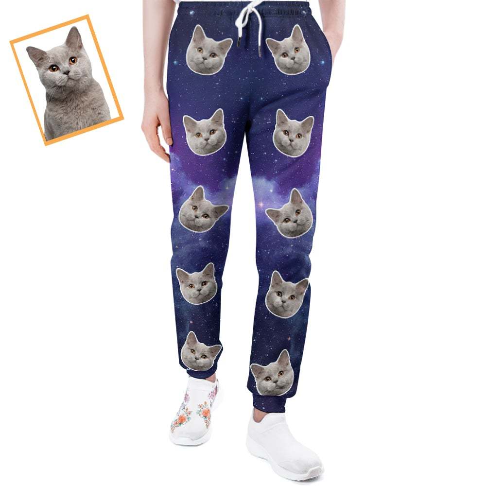 Custom Cat Face Sweatpants Unisex Joggers Universe Style - MyFaceUnderwearAU