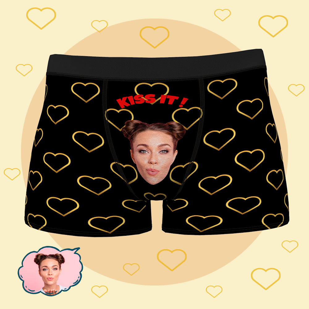 Custom Men Boxer Kiss It Briefs with Girlfriend Face