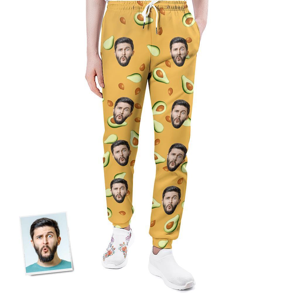 Custom Face Sweatpants Personalised Unisex Joggers Avocado Design - MyFaceUnderwearAU