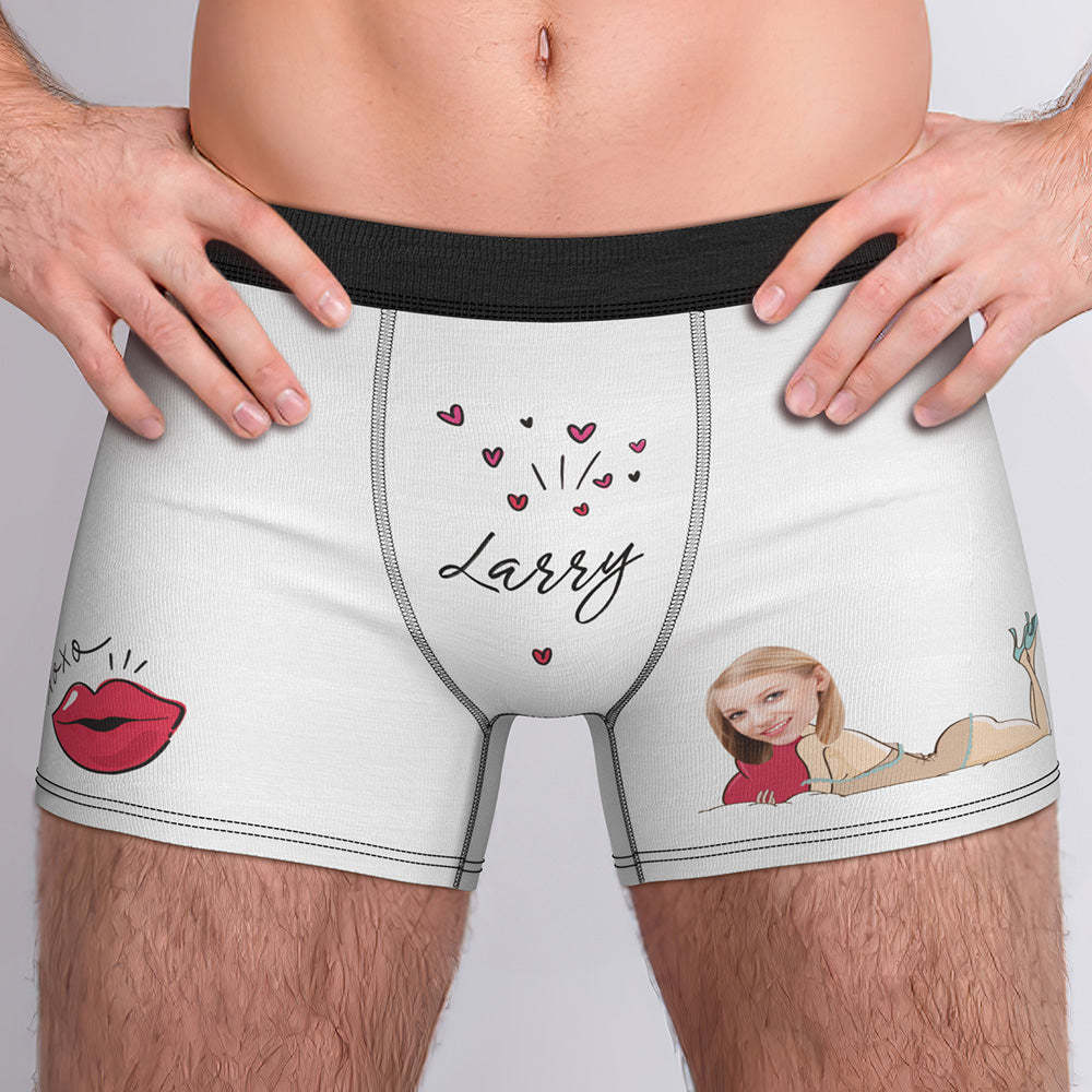 Customized XXOO Boxer Custom Boxer Briefs Custom Boxer Custom Face Boxer Personalised MiniMe Boxer - MyFaceUnderwearAU