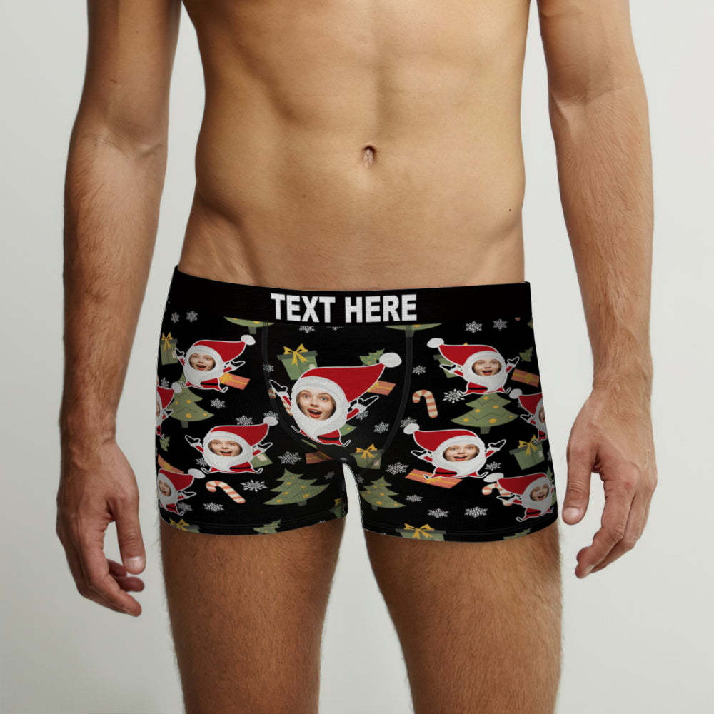 Custom Men's Photo Boxers Personalised Christmas Face Underwear Christmas Gift for Boyfriend - MyFaceUnderwearAU