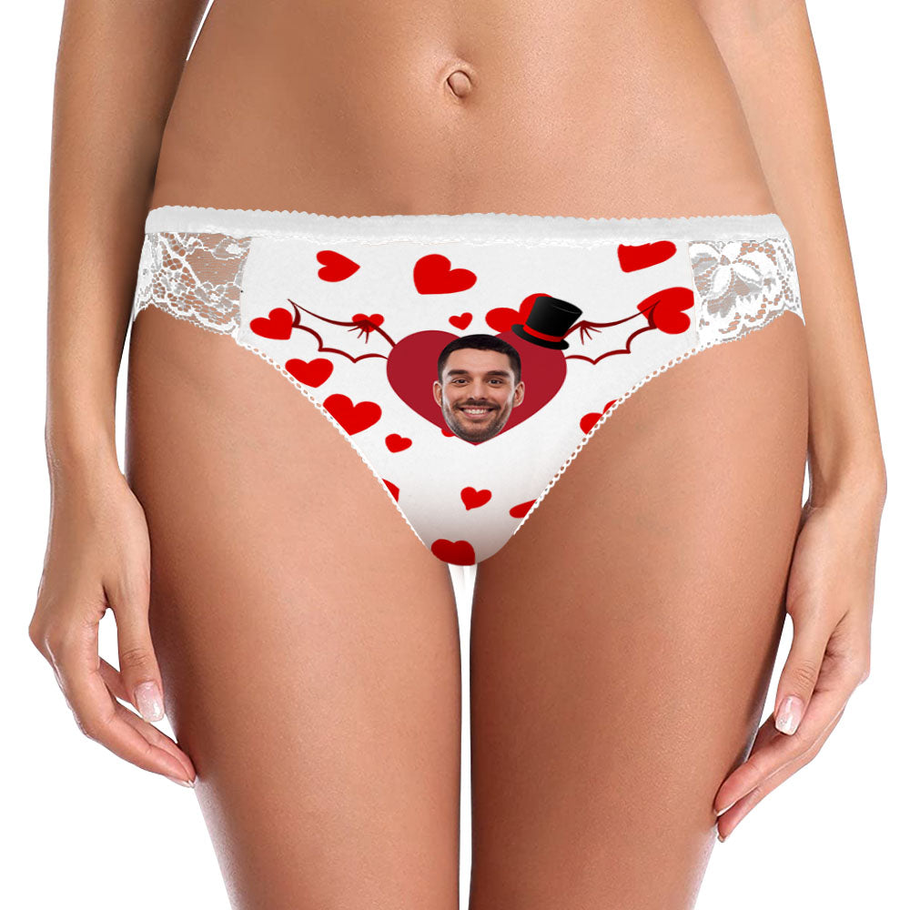 Custom Face Women Lace Panty I Love You Heart Sexy Panties - MyFaceUnderwearAU