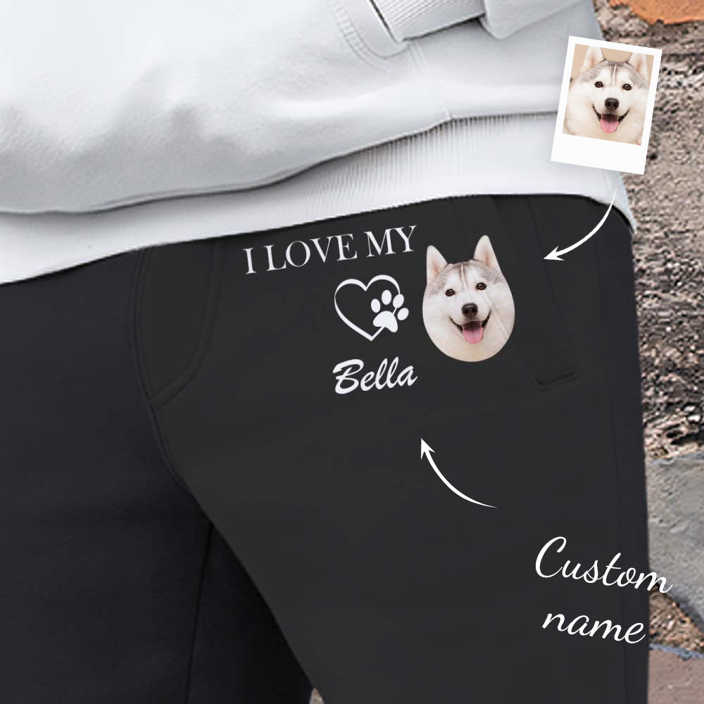 Custom Comfy Sweatpants - I Love My Dog