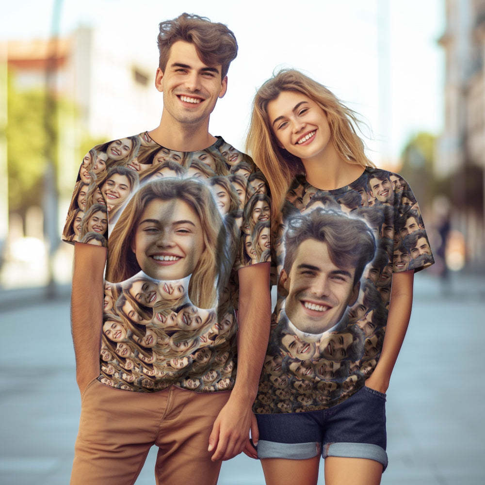 Custom All Over Print Faces Mash T-shirt- Myfaceunderwear