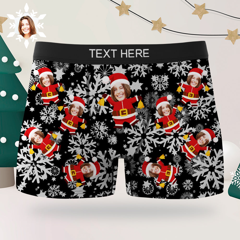 Christmas Men's Boxer Briefs Custom Briefs Gift for Him Funny Christmas Boxers - MyFaceUnderwearAU