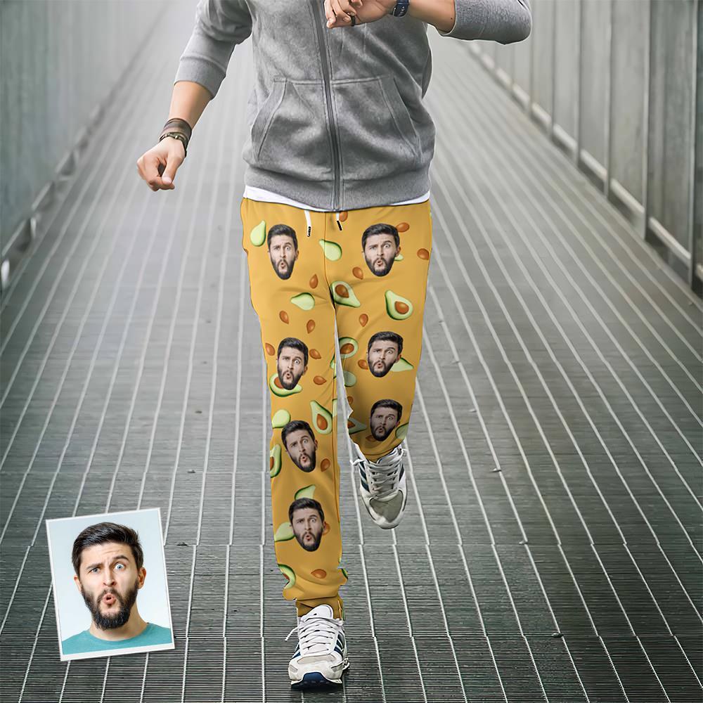 Custom Face Sweatpants Personalised Unisex Joggers Avocado Design - MyFaceUnderwearAU