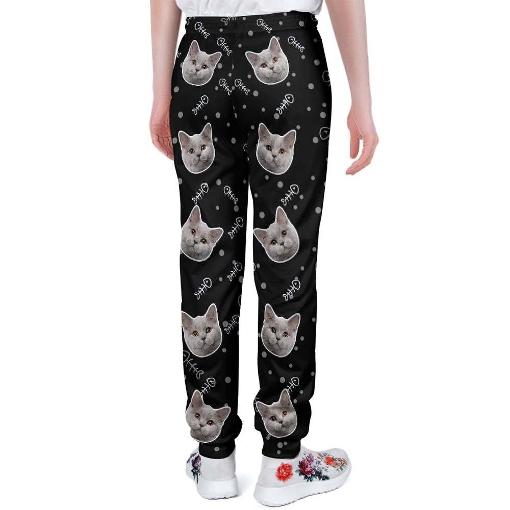 Custom Cat Face Sweatpants Unisex Joggers Gift For Pet Lovers - MyFaceUnderwearAU