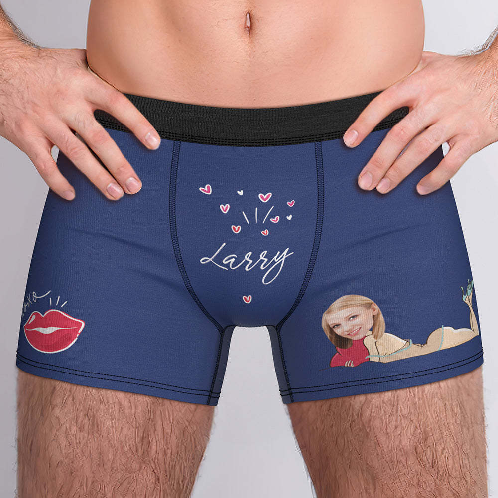 Customized XXOO Boxer Custom Boxer Briefs Custom Boxer Custom Face Boxer Personalised MiniMe Boxer - MyFaceUnderwearAU