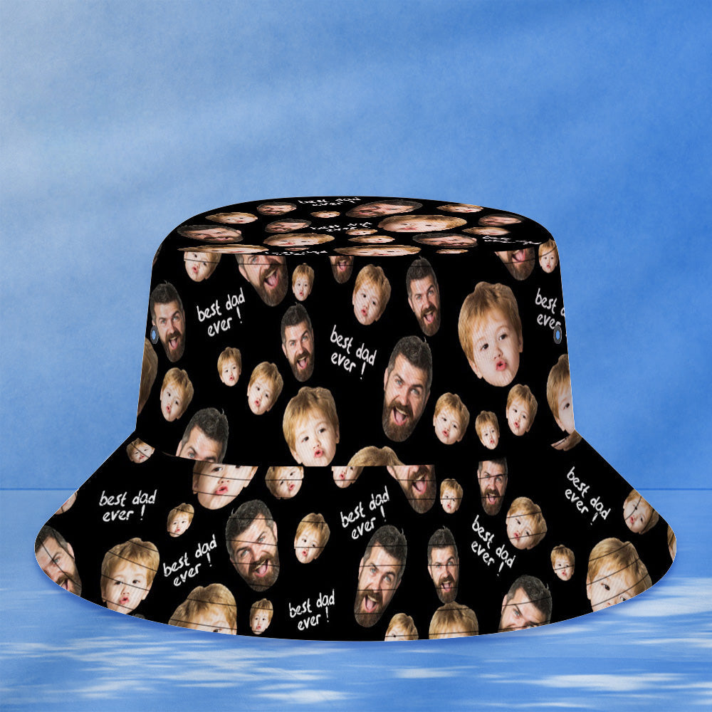 Custom Bucket Hat Unisex Face Bucket Hat Personalised Wide Brim Outdoor Summer Cap Hiking Beach Sports Hats Best Dad Ever