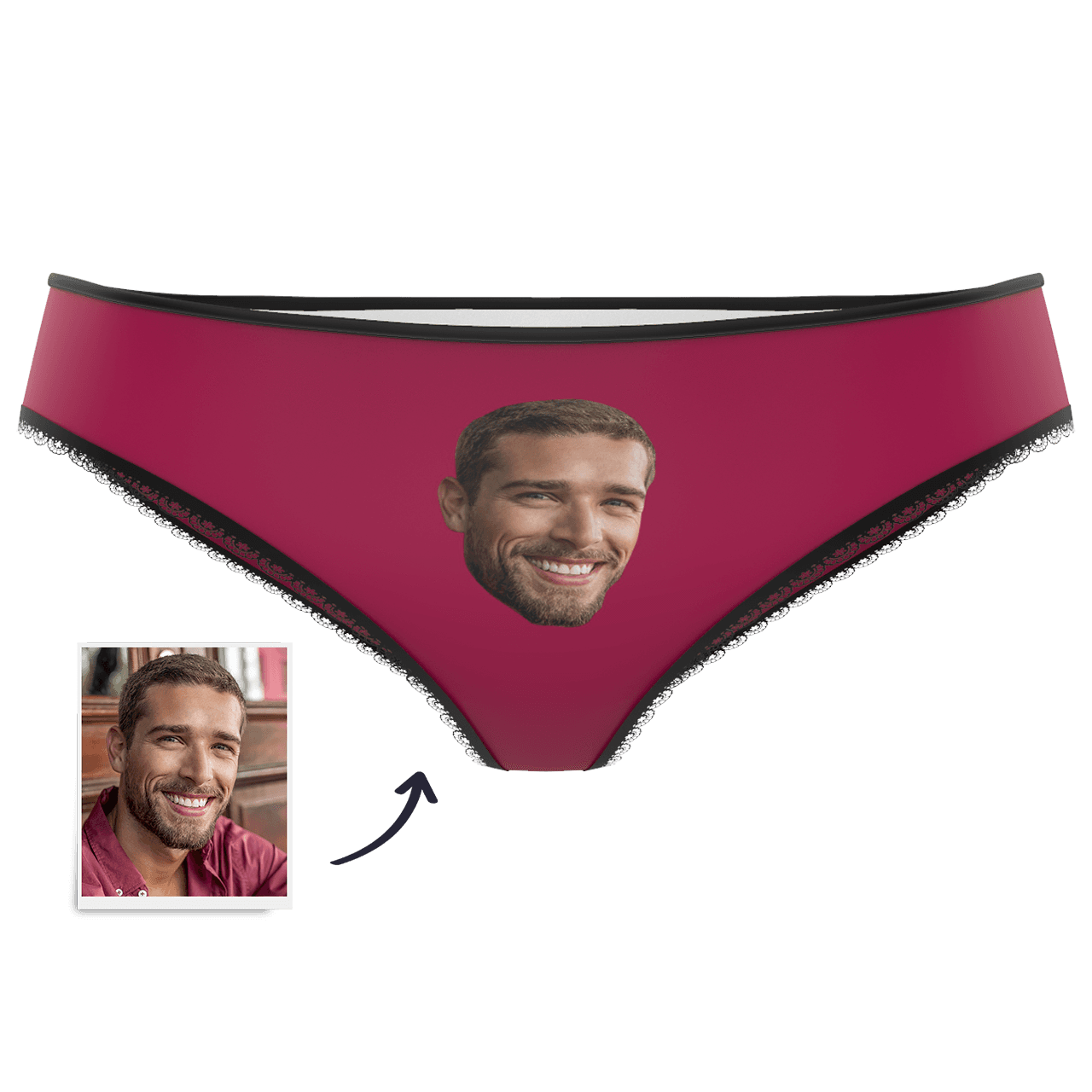 Red Couple Plain Women's Custom Face Colorful Panties