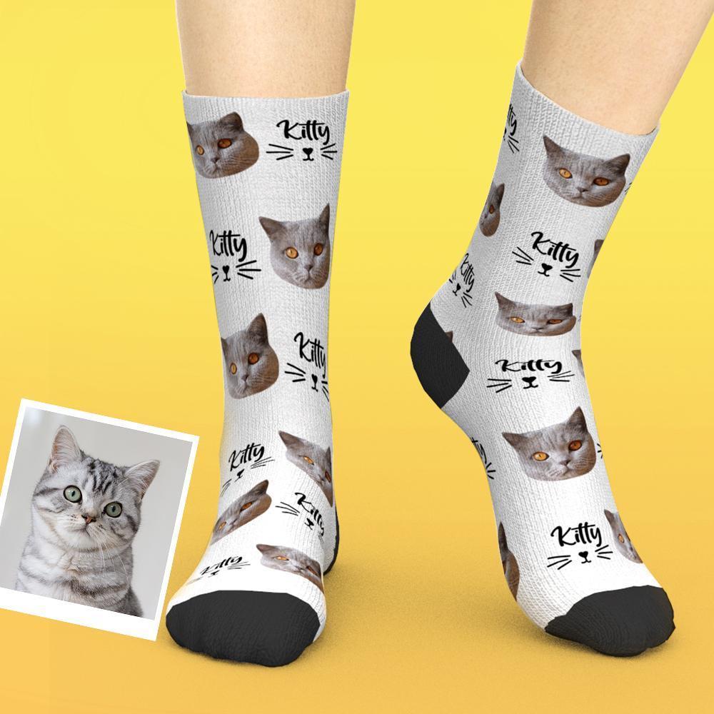 Custom Mom Gift Face Socks - Cat Mom