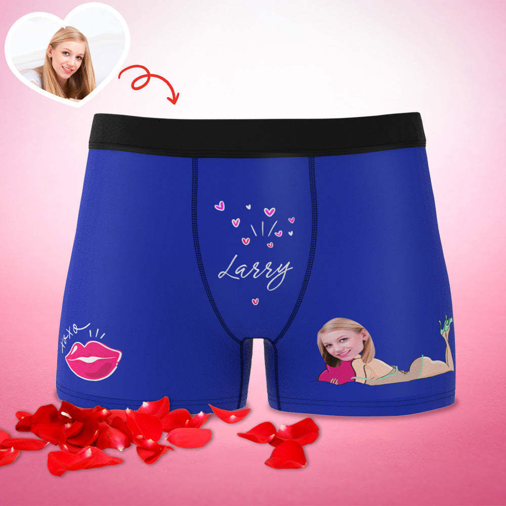 Customized XXOO Boxer Custom Boxer Briefs Custom Boxer Custom Face Boxer Personalised MiniMe Boxer - MyFaceUnderwearAU