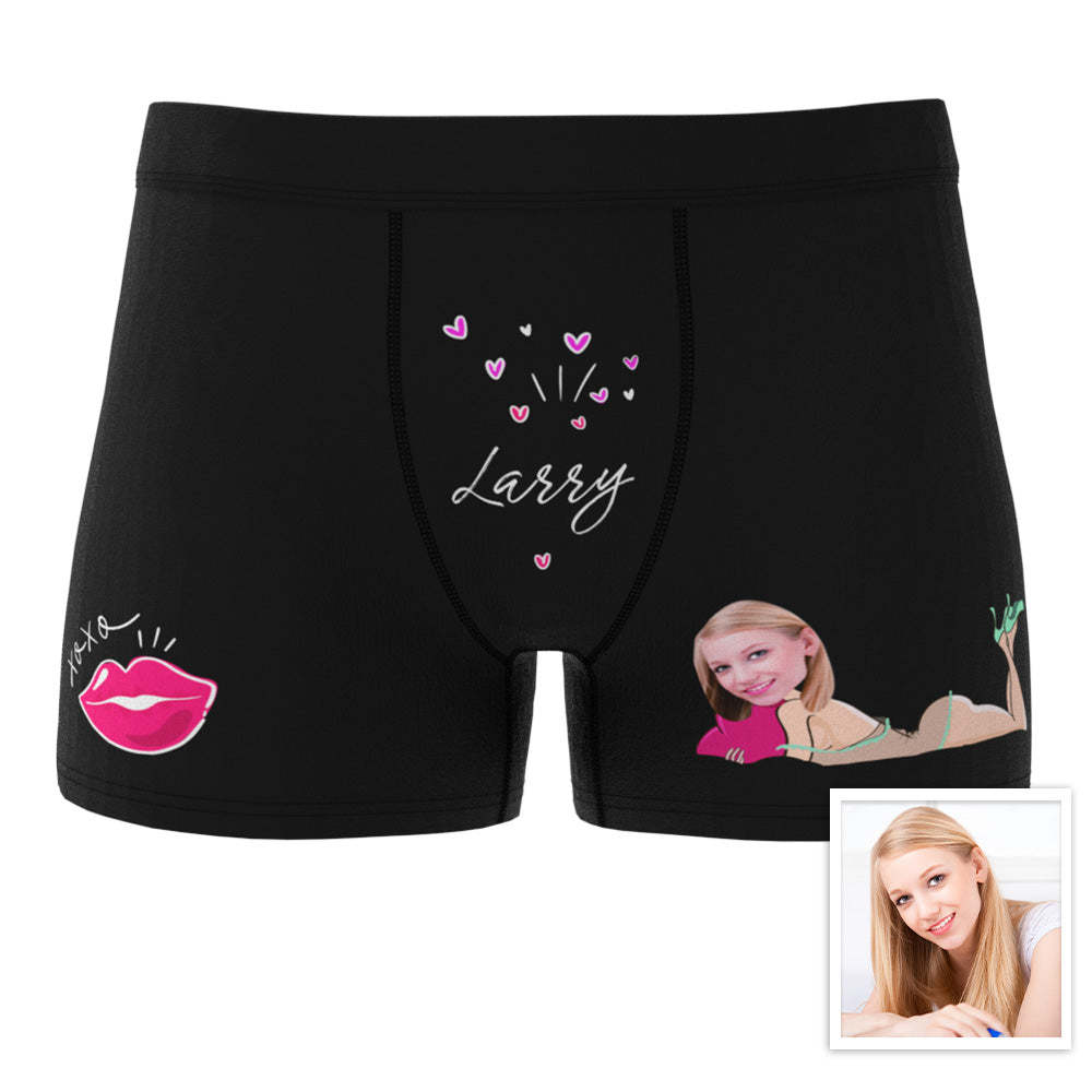 Customized XXOO Boxer Custom Boxer Briefs Custom Boxer Custom Face Boxer Personalised MiniMe Boxer - MyFaceUnderwearAU