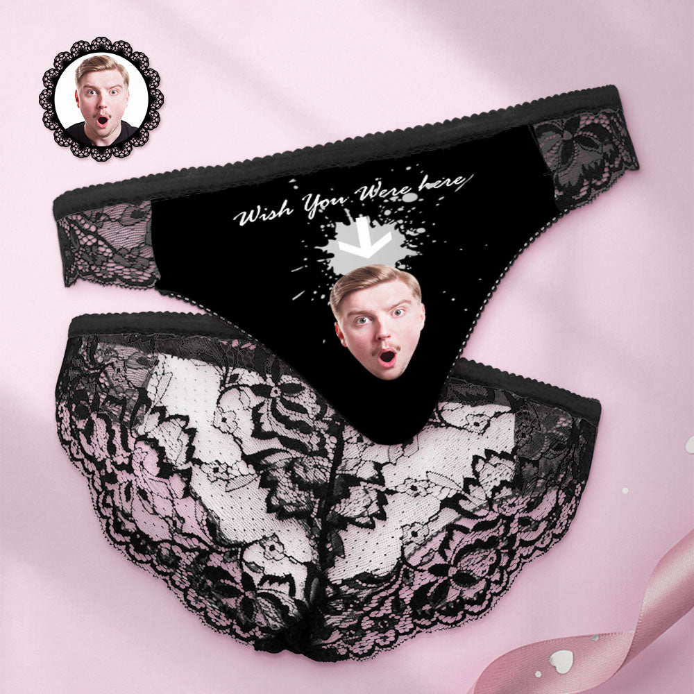 Custom Women Lace Panty Face Sexy Panties - Wish You Were Here - MyFaceUnderwearAU