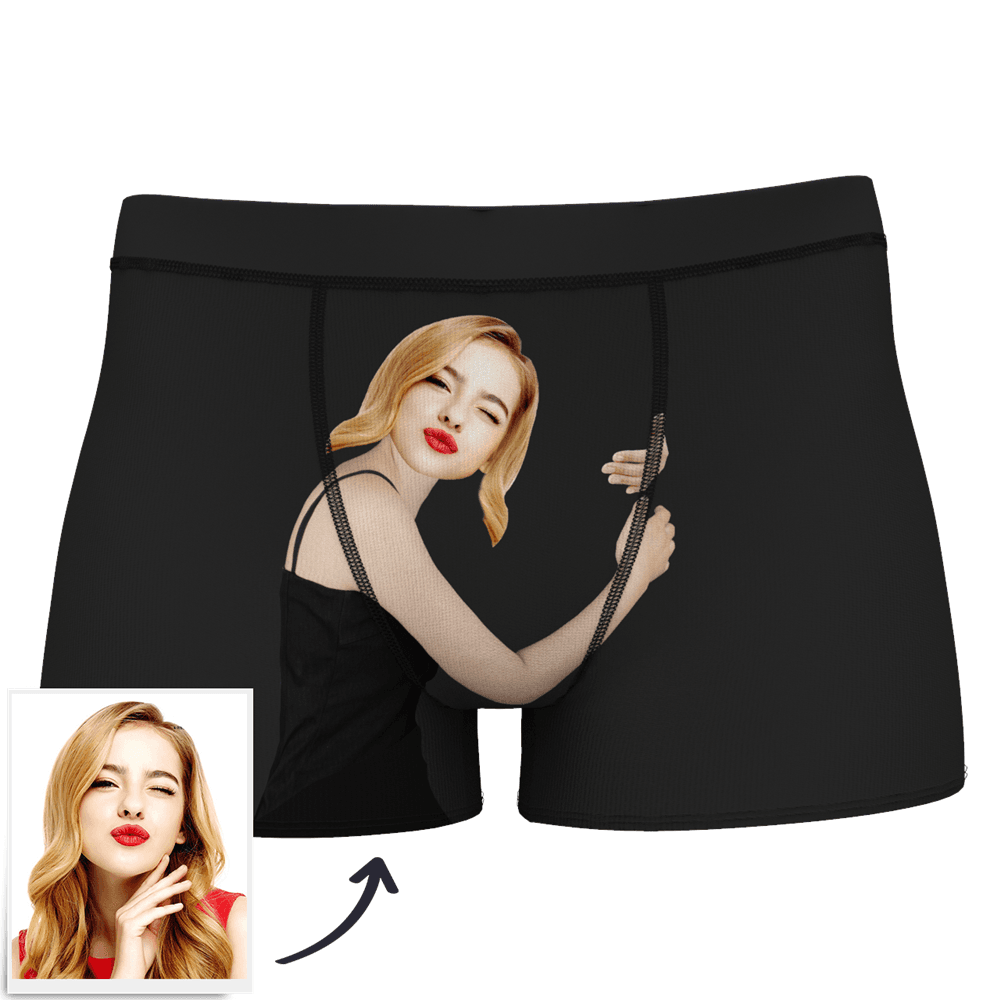Men's Custom Face On Body Boxer Shorts Funny Gift For Him - Light Skin
