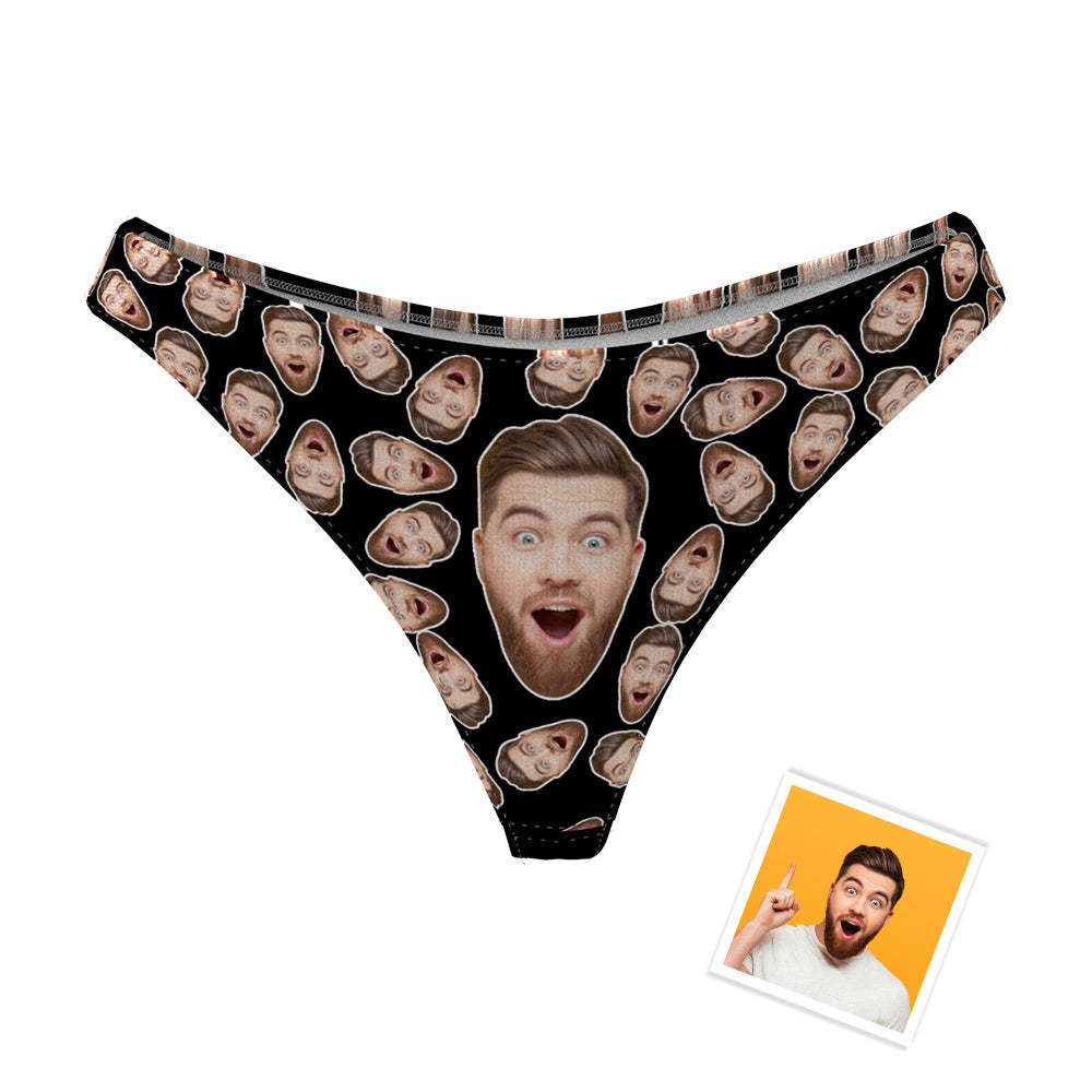 Custom Boyfriend Face Thong Panties Funny Gift For Her - MyFaceUnderwearAU
